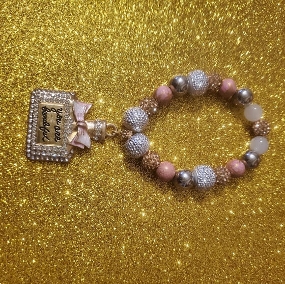 YOU ARE BEAUTIFUL CHARM BRACELET. PERFECT FOR A MOTHER'S DAY GIFT. ONE-OF-A-KIND - Picture 7 of 15